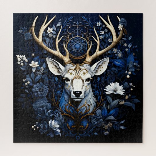 Midnight Celestial Floral Gothic Deer  Legpuzzel (Verticaal)