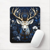 Midnight Celestial Floral Gothic Deer  Muismat (Met muis)