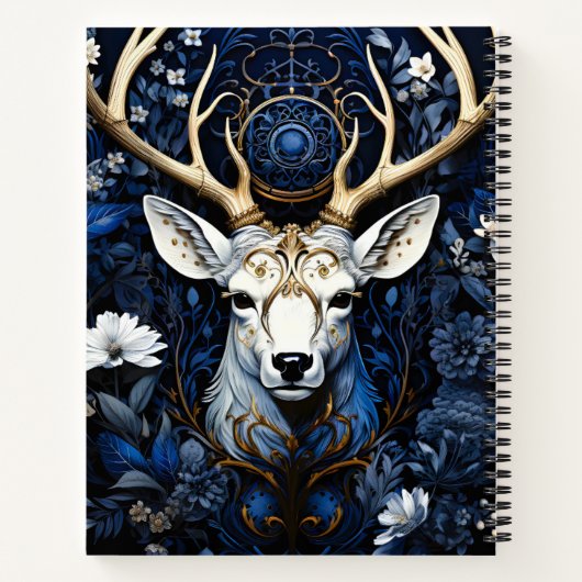 Midnight Celestial Floral Gothic Deer  Notitieboek (Achterkant)