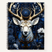 Midnight Celestial Floral Gothic Deer Notitieboek (Voorkant)