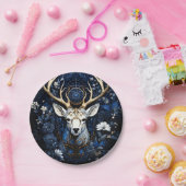 Midnight Celestial Floral Gothic Deer  Papieren Bordje (Feest)