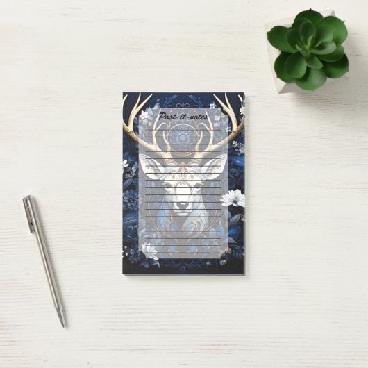 Midnight Celestial Floral Gothic Deer  Post-it® Notes (Kantoor)