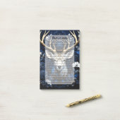 Midnight Celestial Floral Gothic Deer  Post-it® Notes (Op bureau)