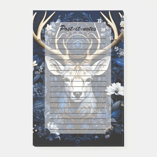 Midnight Celestial Floral Gothic Deer  Post-it® Notes (Voorkant)