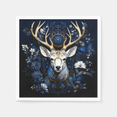 Midnight Celestial Floral Gothic Deer  Servet (Voorkant)