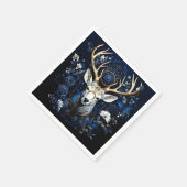 Midnight Celestial Floral Gothic Deer  Servet (Hoek)
