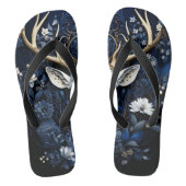 Midnight Celestial Floral Gothic Deer  Teenslippers (Voetbed)