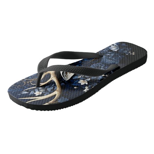 Midnight Celestial Floral Gothic Deer  Teenslippers (Schuin)