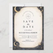 Midnight Celestial Garden Wedding Save The Date (Voorkant)