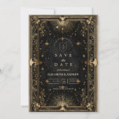 Midnight Celestial Luxe Wedding Save The Date (Voorkant)