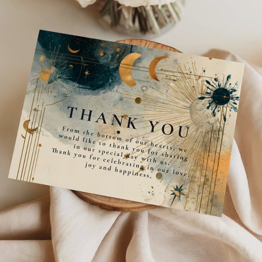 Midnight Celestial Wedding Bedankkaart