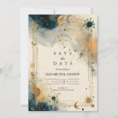 Midnight Celestial Wedding Save The Date (Voorkant)