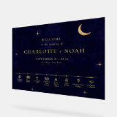 Midnight Celestial Wedding Timeline Welcome Acryl Bord (Hoek)