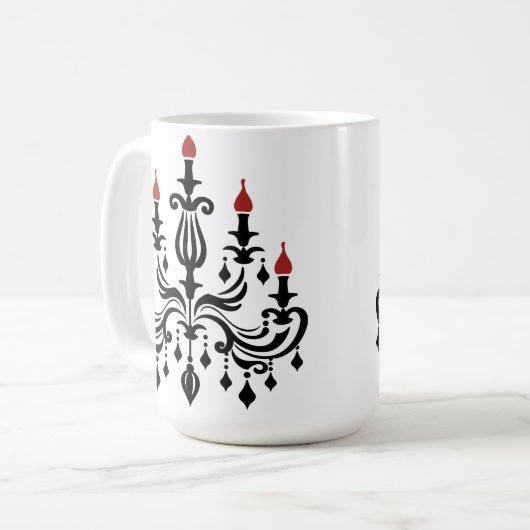 Midnight Chandelier – simple, moody, and evocative Koffiemok (Voorkant links)