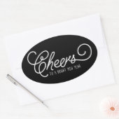 Midnight Cheers Ovale Sticker (Envelop)