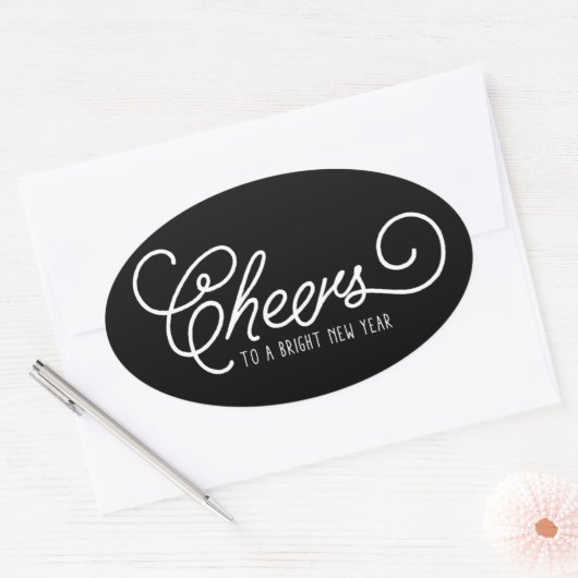 Midnight Cheers Ovale Sticker (Envelop)