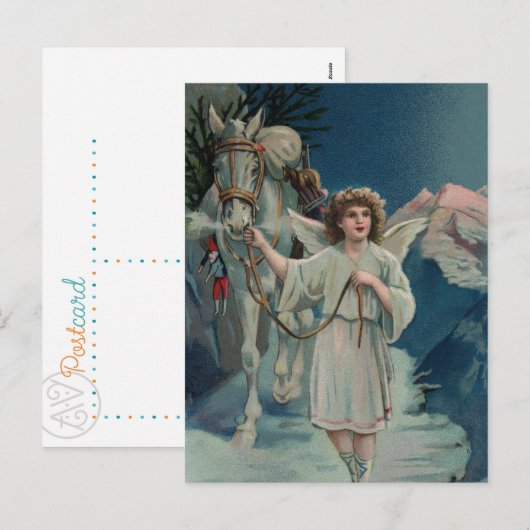 Midnight Christmas Angel Briefkaart (Voorkant / Achterkant)