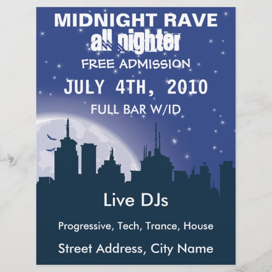 Midnight City Rave Flyer (Voorkant)