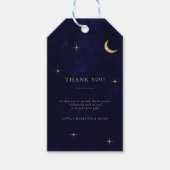 Midnight Classic Gold Moon Stars Wedding Dank u Cadeaulabel (Voorkant)