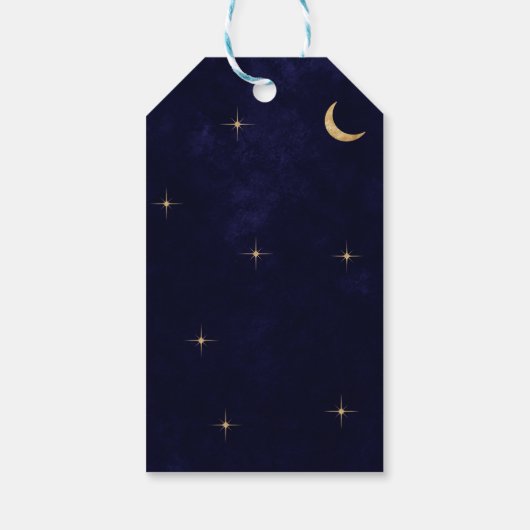 Midnight Classic Gold Moon Stars Wedding Dank u Cadeaulabel (Achterkant)