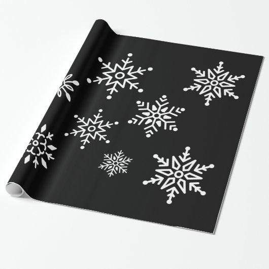 Midnight Clear - Snowflakes Cadeaupapier (Uitgerold)