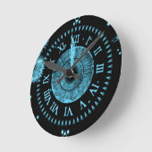 Midnight Clock Light Blue Ronde Klok (Hoek)
