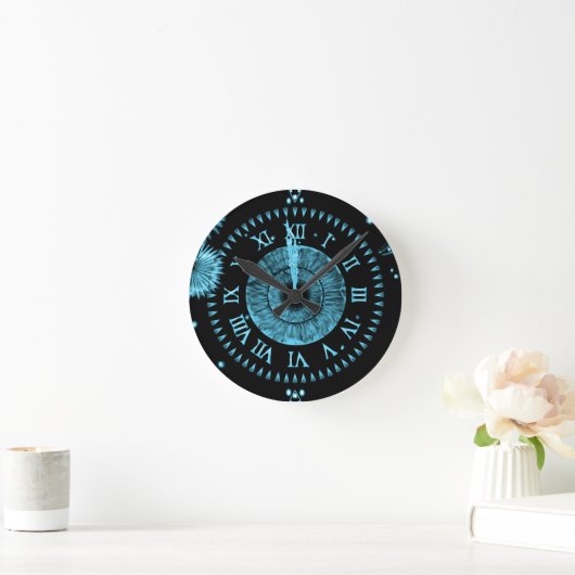 Midnight Clock Light Blue Ronde Klok (Huis)