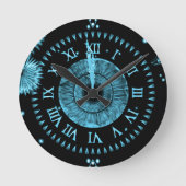 Midnight Clock Light Blue Ronde Klok (Voorkant)