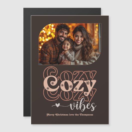 Midnight Cocoa Holiday Keepsake Christmas Photo (Voorkant / Achterkant)