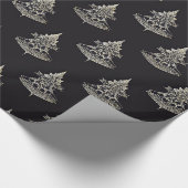Midnight Collectie Silver Trees op Black Cadeaupapier (Hoek)