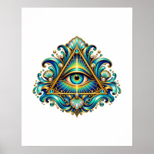 Midnight Compass Eye Poster