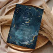 Midnight Constellation Floral Wedding Kaart