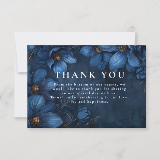 Midnight Copper Garden Wedding Bedankkaart (Voorkant)