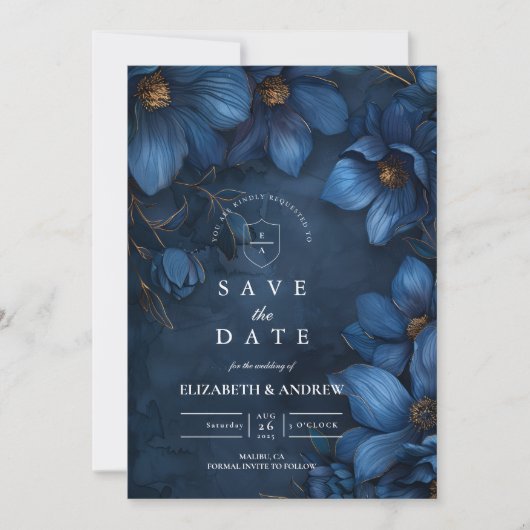 Midnight Copper Garden Wedding Save The Date (Voorkant)