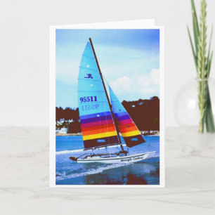Midnight Cowboy Hobie zeilboot Feestdagen Kaart
