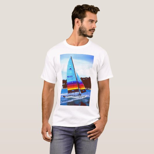 Midnight cowboy Hobie zeilboot T-shirt (Voorkant volledig)