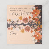 Midnight Cream Floral Autumn voorzitter huwelijksw Plaatskaartje (Buitenkant ongevouwen)