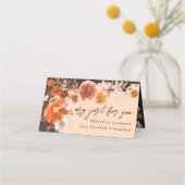 Midnight Cream Floral Autumn voorzitter huwelijksw Plaatskaartje (Achterkant)