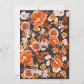 Midnight Cream Floral Bouquet Abundance Wedding Kaart (Achterkant)