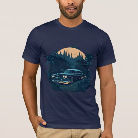 Midnight Cruise: een Retro Cadillac Adventure T-shirt (Voorkant)