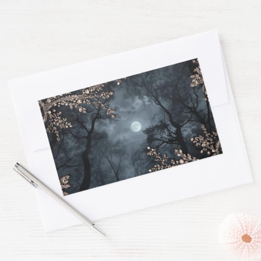 Midnight Crystal Rechthoekige Sticker (Envelop)