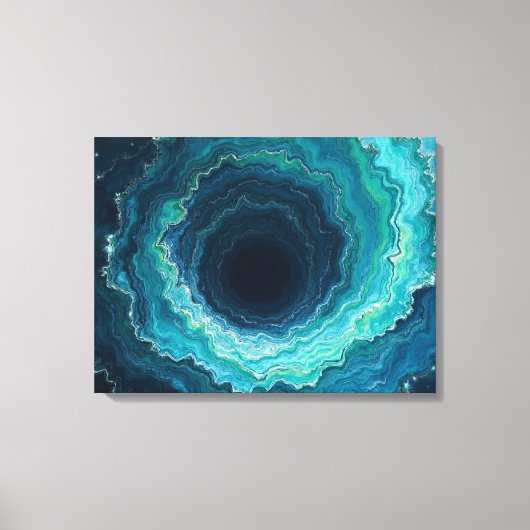 Midnight Currents – 24" x 18" Abstracte Vloeibare  Canvas Afdruk (Voorkant)