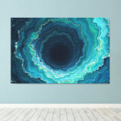 Midnight Currents – 60" x 40" Abstracte Vloeibare Canvas Afdruk (Insitu (Houten vloer))