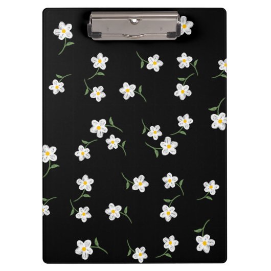 Midnight Daisy Bloemen Klembord | Handgetekende Bo (Voorkant)