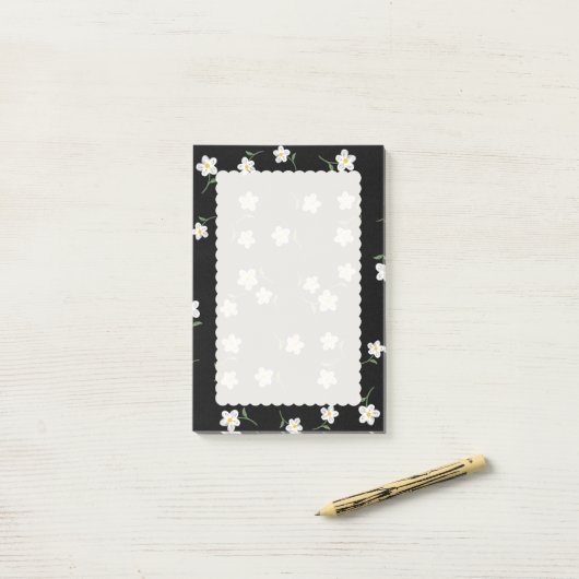 Midnight Daisy Bloemige Plakbriefjes | Schattige B Post-it® Notes (Op bureau)