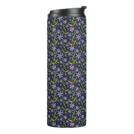 Midnight | Dancing Daisies Watercolor Tumbler Thermosbeker