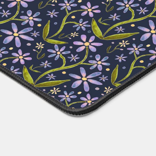 Midnight | Dancing Watercolor Daisies Bureaumat (Hoek)