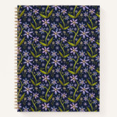 Midnight | Dancing Watercolor Daisies Notitieboek (Voorkant)