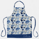 Midnight Delft Garden botanisch blauw Schort (Voorkant)