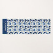 Midnight Delft Garden  botanisch blauw Yogamat (Achterkant (horizontaal))